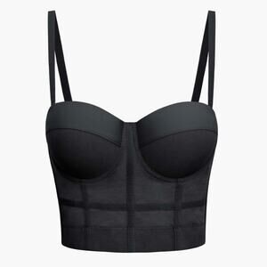 NWT Micas Sexy Black Mesh Underwire Bustier Top